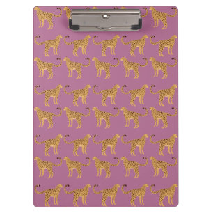 Carpeta De Pinza Chita, leopardo rosa