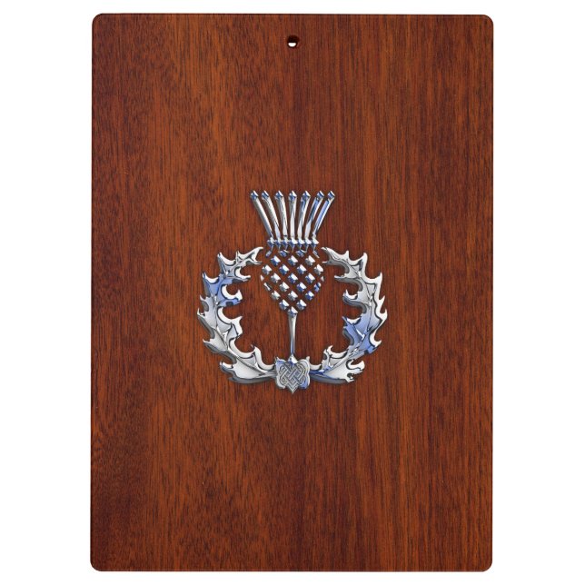 Carpeta De Pinza Chrome Like Thistle on Mahogany Wood Style (Reverso)