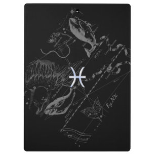 Carpeta De Pinza Chrome Style Pisces Zodiac Symbol on Hevelius