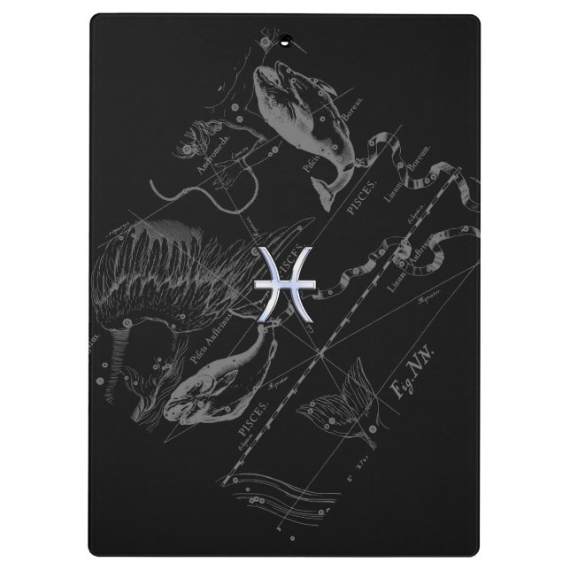 Carpeta De Pinza Chrome Style Pisces Zodiac Symbol on Hevelius (Reverso)