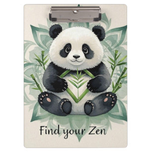 Carpeta De Pinza Chubby panda sentado en la pose del loto Zen