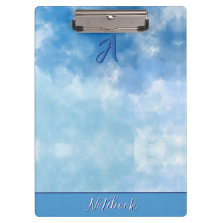 Carpeta De Pinza Cielo azul suave Nube de acuarela