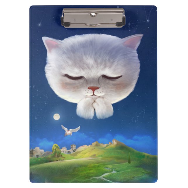 Carpeta De Pinza Cielo nocturno soñado con gato (Anverso)