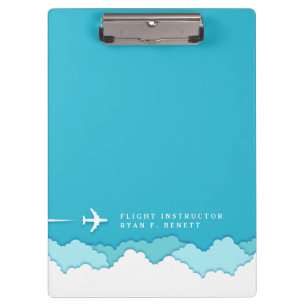 Carpeta De Pinza Cielos amistosos   Instructor de vuelo   Nombre pe