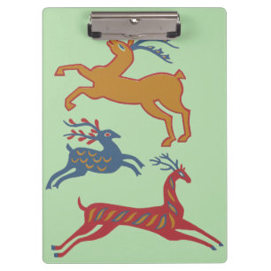 Carpeta De Pinza Ciervo de Arte Popular Americano Vintage en Color