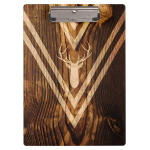 Carpeta De Pinza Ciervos de Boho en la madera rústica