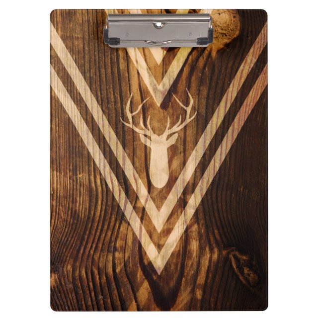 Carpeta De Pinza Ciervos de Boho en la madera rústica (Anverso)