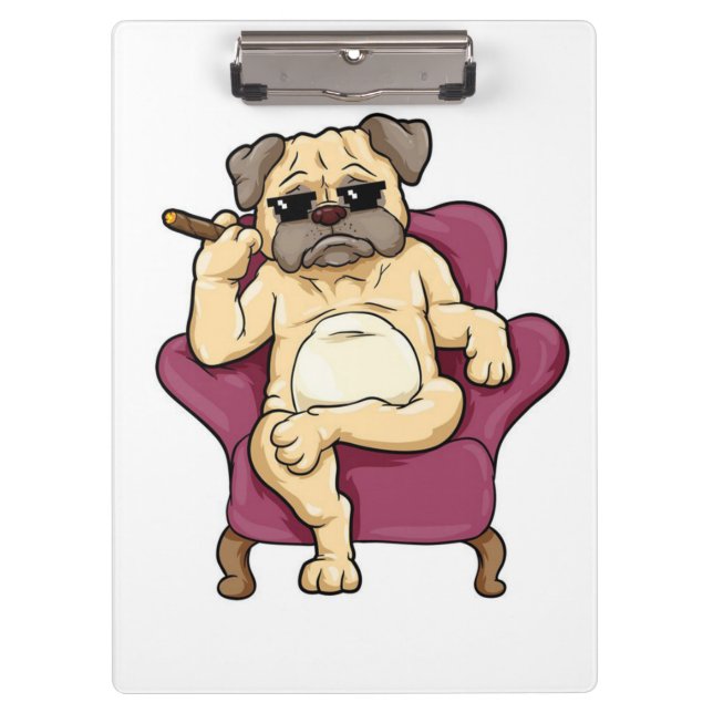 Carpeta De Pinza Cigar para fumar puré | Perro Pug de Guay (Anverso)