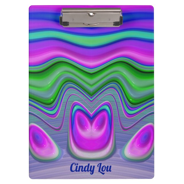 Carpeta De Pinza CINDY LOU ~ 3D! Rosa, Púrpura, Verde, Azul (Anverso)