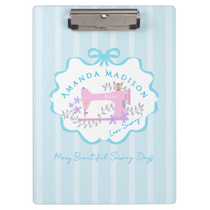 Carpeta De Pinza Cinta de lazo de coser azul blanco