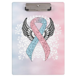 Carpeta De Pinza Cinta de sensibilización rosa y azul claro con ala