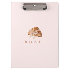 Carpeta De Pinza Cinta rosa Croissant de Coquette Personalizada