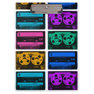 Carpeta De Pinza Cintas de casete retro coloridas
