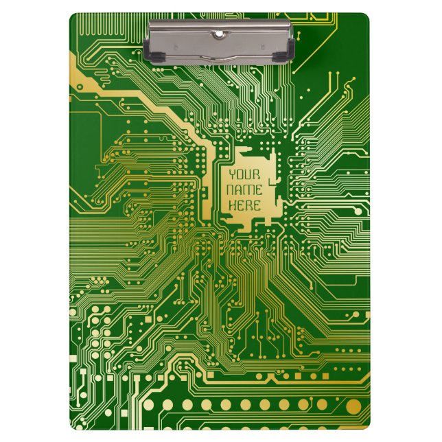 Carpeta De Pinza Circuito monograma Motherboard Electronics Chip Te (Anverso)