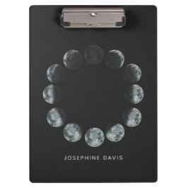 Carpeta De Pinza Círculo de fase lunar personalizado con escuela de