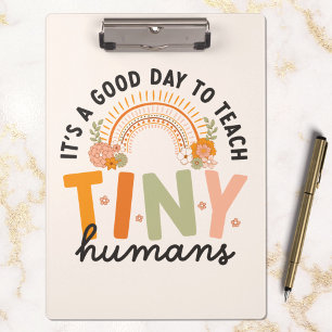 Carpeta De Pinza Cita de Maestra de Preescolar Retro Boho