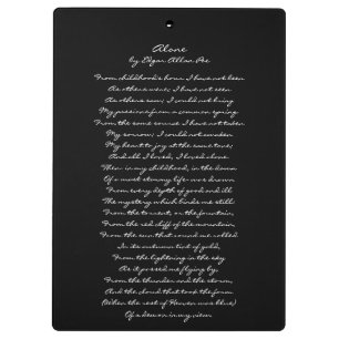 Carpeta De Pinza Cita del tablero de Edgar Allan Poe y poema solo