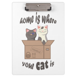 Carpeta De Pinza Cita divertida Home es donde está tu gato