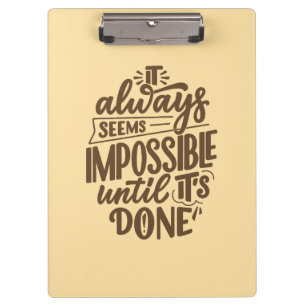 Carpeta De Pinza Cita inspiradora - Imposible hasta que se haga