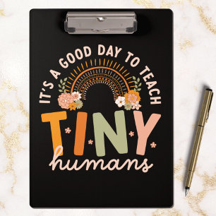 Carpeta De Pinza Cita linda de maestra de preescolar boho arcoíris
