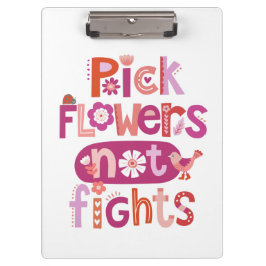 Carpeta De Pinza Cita positiva floral rosa