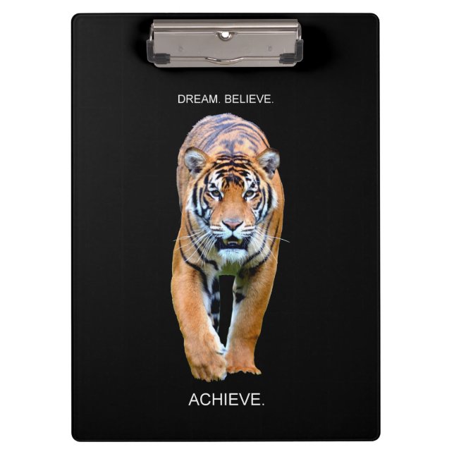 Carpeta De Pinza Citas motivacionales Sueño de tigre cree en lograr (Anverso)