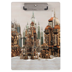Carpeta De Pinza Ciudad de fantasía futurista Arte de horizonte de