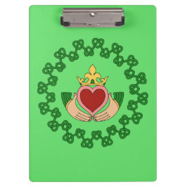 Carpeta De Pinza Claddagh y Green Knotwork