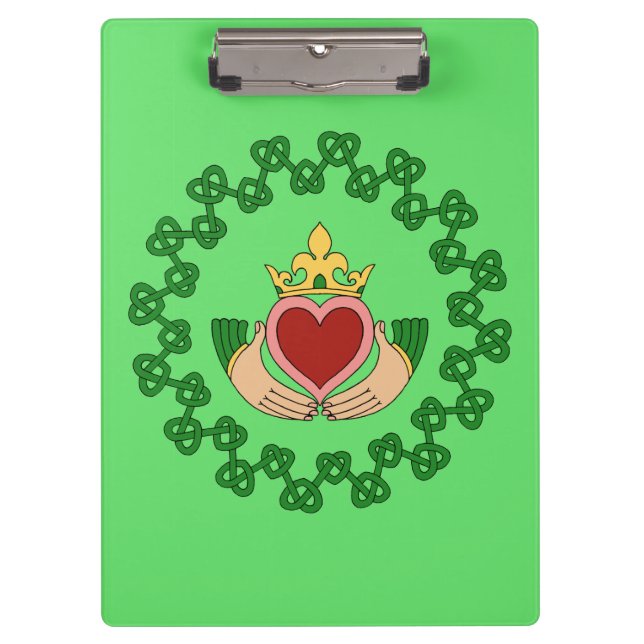 Carpeta De Pinza Claddagh y Green Knotwork (Anverso)