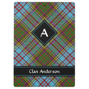 Carpeta De Pinza Clan Anderson Tartan Clipboard
