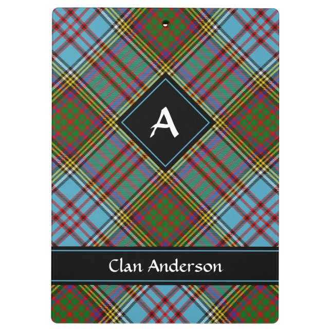 Carpeta De Pinza Clan Anderson Tartan Clipboard (Reverso)