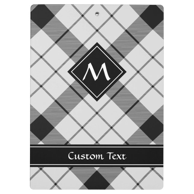 Carpeta De Pinza Clan MacFarlane Tartán blanco y negro (Reverso)