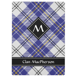 Carpeta De Pinza Clan MacPherson Blue Dress Tartan Clipboard
