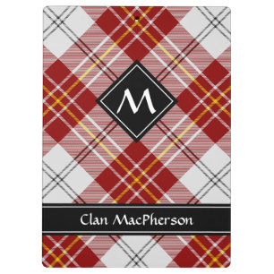 Carpeta De Pinza Clan MacPherson Red Dress Tartan Clipboard