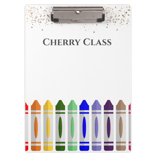 Carpeta De Pinza Clase de diseño personalizada Crayon Star (Anverso)