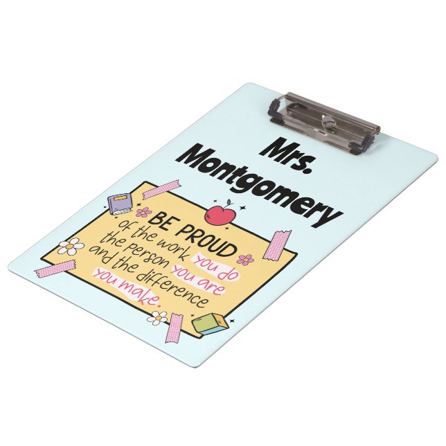 Carpeta De Pinza Clase de profesor personalizado Cute Be Proud (Angular)
