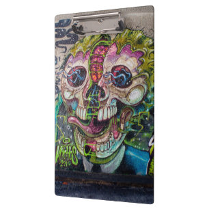 Carpeta De Pinza Clase loca de pintada del cráneo del horror
