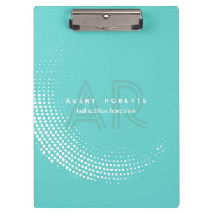 Carpeta De Pinza Clásico cian Elegant Profesional geométrico