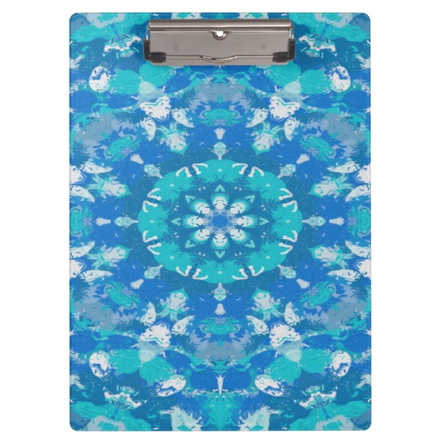 Carpeta De Pinza Clásico copo de nieve azul turquesa (Anverso)