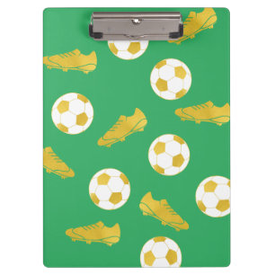 Carpeta De Pinza Clásico de Fútbol Gold Elegant Limpieza Ball Green