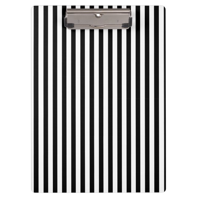 Carpeta De Pinza Clásico Simple Moderno Negro y Blanco a rayas (Anverso)
