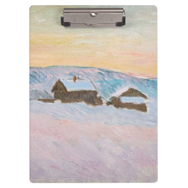 Carpeta De Pinza Claude Monet - Paisaje noruego, casas azules (Anverso)