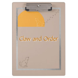 Carpeta De Pinza Claw and Order - Cat Humour Clipboard