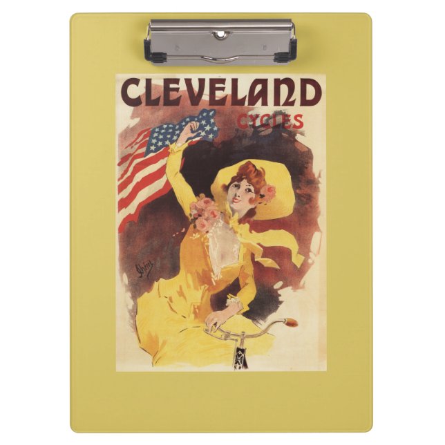 Carpeta De Pinza Cleveland monta en bicicleta al chica americano en (Anverso)