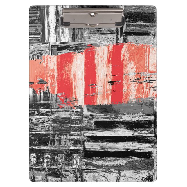 Carpeta De Pinza Clipboard – Red Pulse Abstract Design (Anverso)
