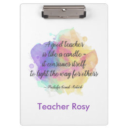 Carpeta De Pinza Clipboards personalizadas para profesores (Candle