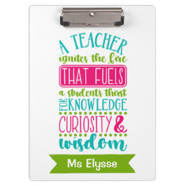 Carpeta De Pinza Clipboards personalizadas para profesores: enciend