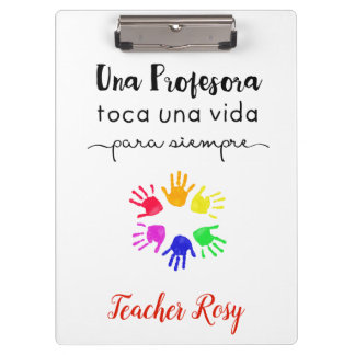 Carpeta De Pinza Clipboards personalizadas para profesores (Español
