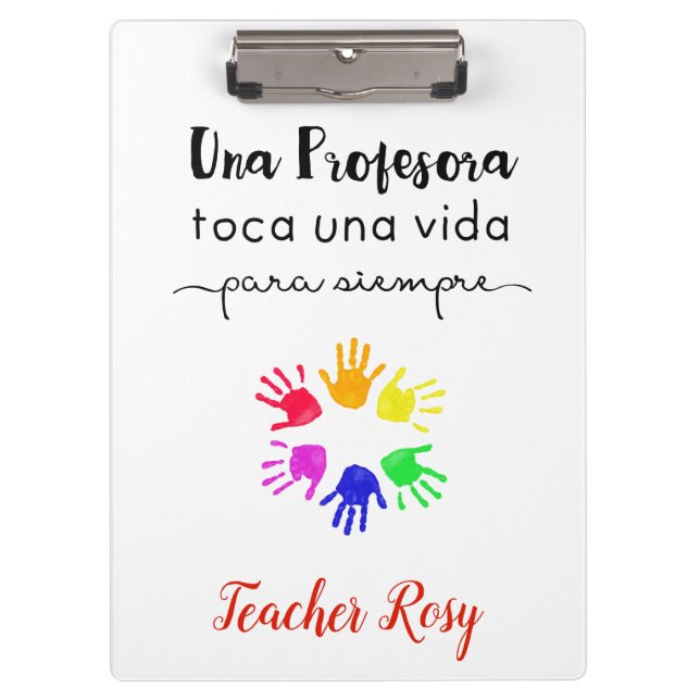 Carpeta De Pinza Clipboards personalizadas para profesores (Español (Anverso)