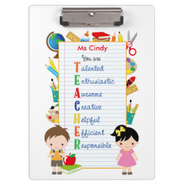 Carpeta De Pinza Clipboards personalizadas para profesores (Station